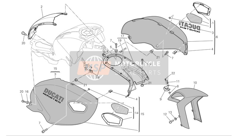 48420731A, Air Intake Right, Ducati, 0