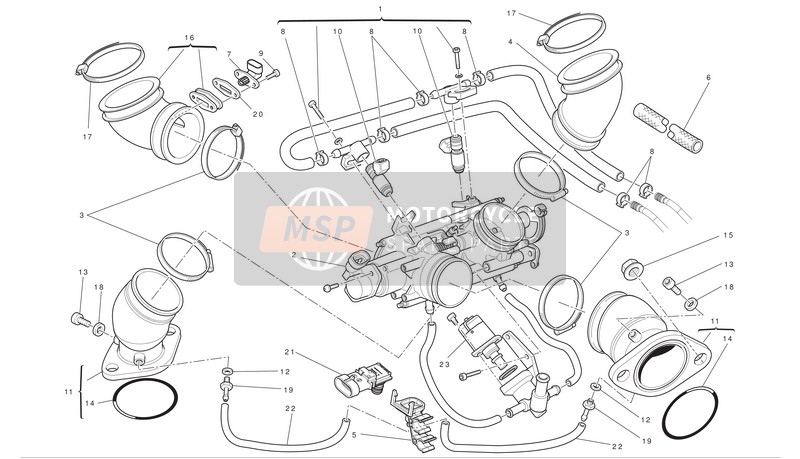 Ducati MONSTER 1100 Eu 2010 Ansaugkrümmer für ein 2010 Ducati MONSTER 1100 Eu