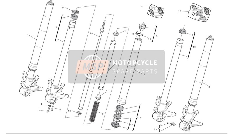 Ducati MONSTER 1100 Eu 2010 Front Forks for a 2010 Ducati MONSTER 1100 Eu