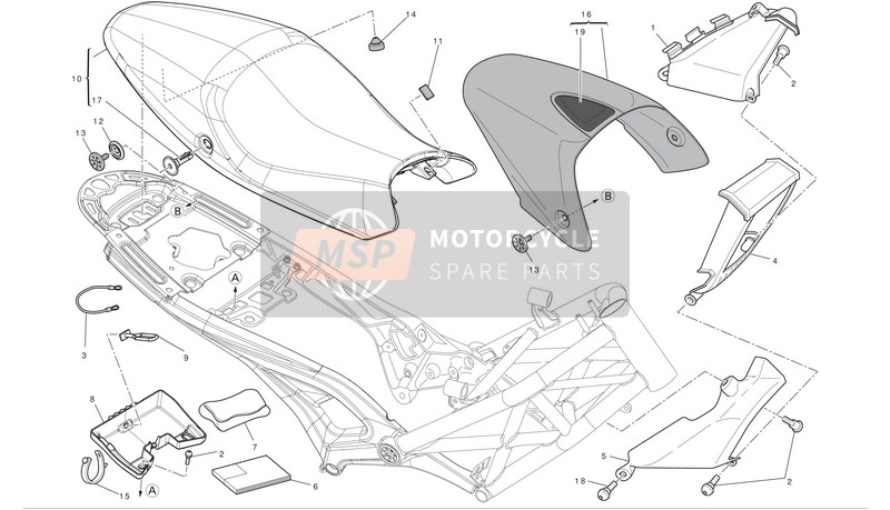 Ducati MONSTER 1100 Eu 2010 Seat for a 2010 Ducati MONSTER 1100 Eu