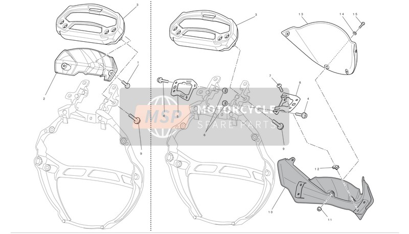 Ducati MONSTER 1100 EVO ABS Usa 2012 Instrumentenpaneel - Koplamp kuip voor een 2012 Ducati MONSTER 1100 EVO ABS Usa