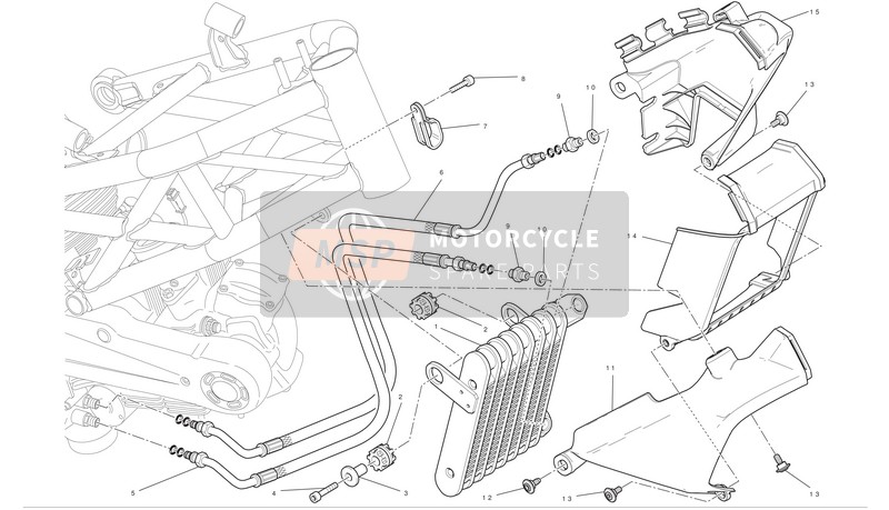 Ducati MONSTER 1100 EVO ABS Usa 2012 Ölkühler für ein 2012 Ducati MONSTER 1100 EVO ABS Usa