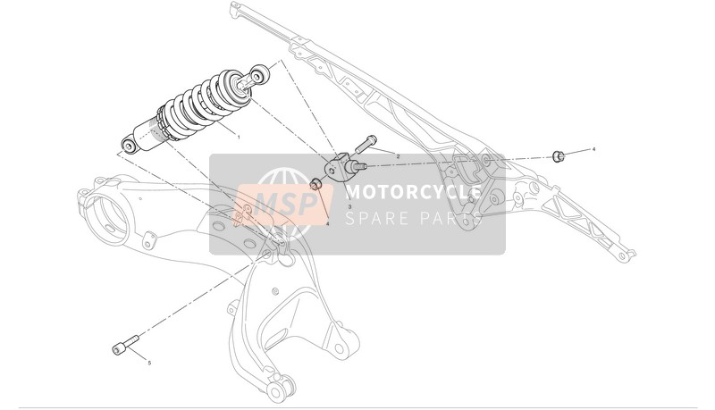 Ducati MONSTER 1100 EVO ABS Usa 2012 Achtervering voor een 2012 Ducati MONSTER 1100 EVO ABS Usa