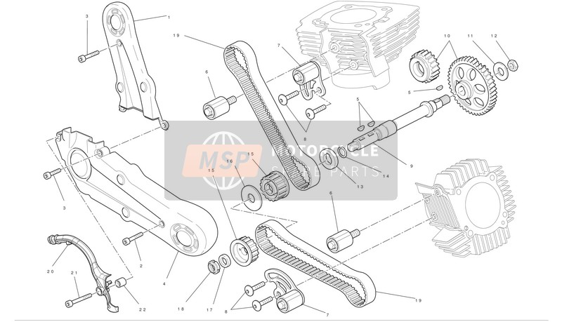 Ducati MONSTER 1100 EVO ABS Usa 2012 Timingsysteem voor een 2012 Ducati MONSTER 1100 EVO ABS Usa