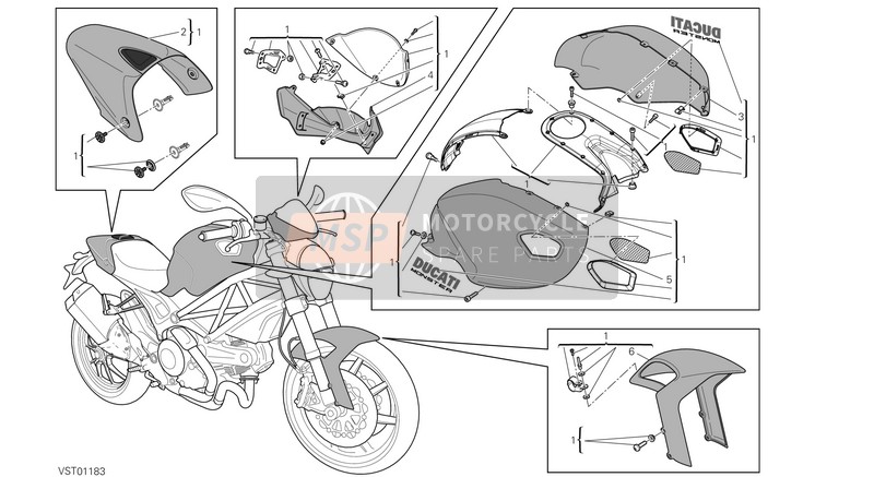 Ducati MONSTER 1100 EVO ABS Usa 2013 Art Kit for a 2013 Ducati MONSTER 1100 EVO ABS Usa