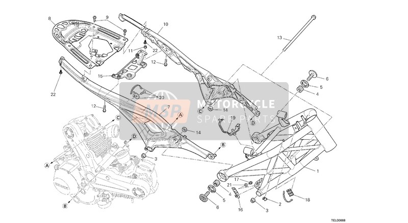 Ducati MONSTER 1100 EVO ABS Usa 2013 Telaio per un 2013 Ducati MONSTER 1100 EVO ABS Usa