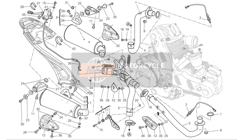 Ducati MONSTER 1100 S Eu 2009 Impianto di scarico per un 2009 Ducati MONSTER 1100 S Eu