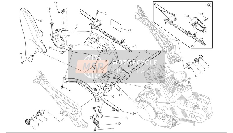 Ducati MONSTER 1100 S Eu 2009 Bras oscillant pour un 2009 Ducati MONSTER 1100 S Eu