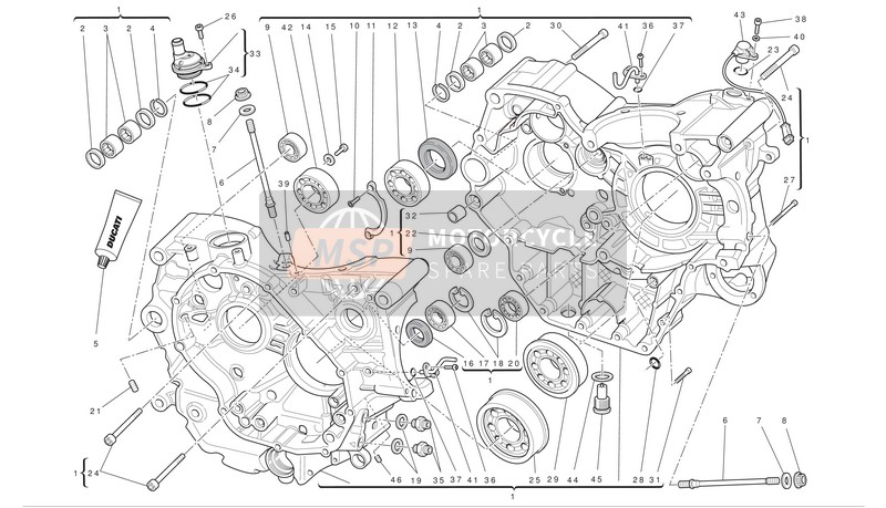 Ducati MONSTER 1100 S Eu 2010 Kurbelgehäusehälften für ein 2010 Ducati MONSTER 1100 S Eu