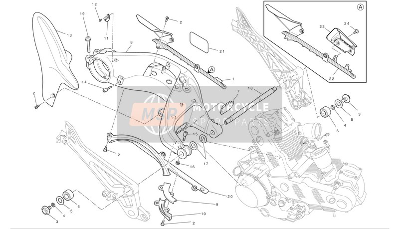 Ducati MONSTER 1100 S Eu 2010 Braccio oscillante per un 2010 Ducati MONSTER 1100 S Eu