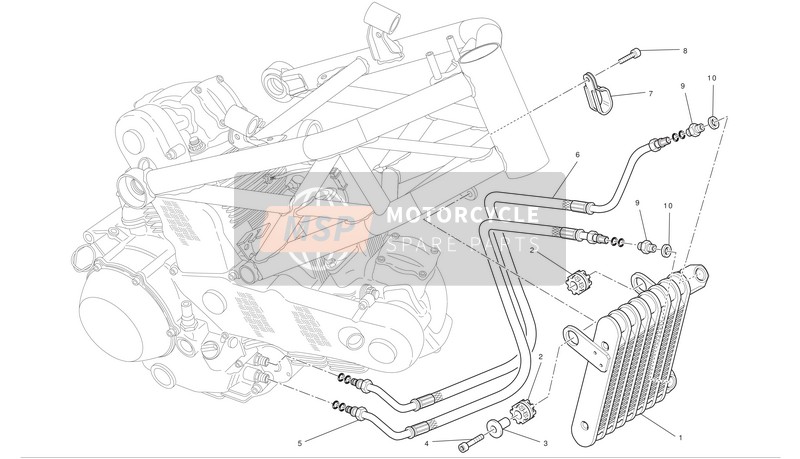 Ducati MONSTER 1100 S Eu 2010 Refroidisseur d'huile pour un 2010 Ducati MONSTER 1100 S Eu