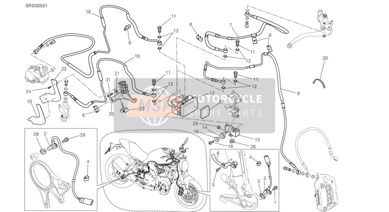 61911301A, Rear Brake Line Rr Master CYLINDER-HU, Ducati, 0