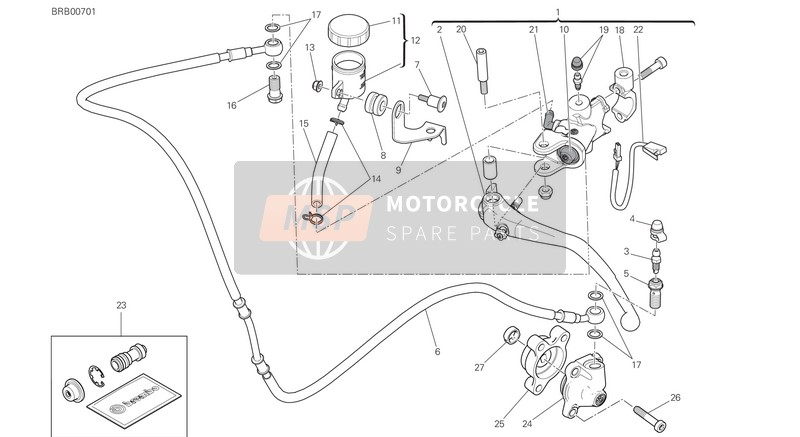 8291B951BA, Support Bocal Liquide Frein, Ducati, 0