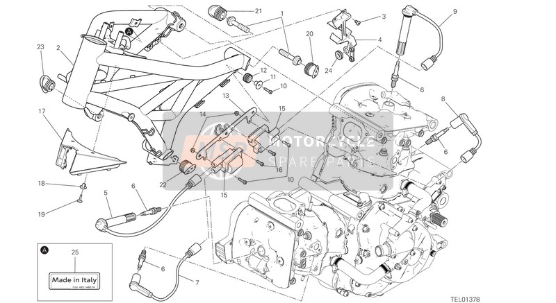 67110611B, Cable, Horizontal Head Spark Plug Lh, Ducati, 0