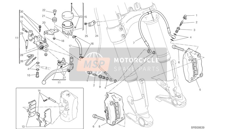 Ducati MONSTER 1200 2021 Sistema frenante anteriore per un 2021 Ducati MONSTER 1200