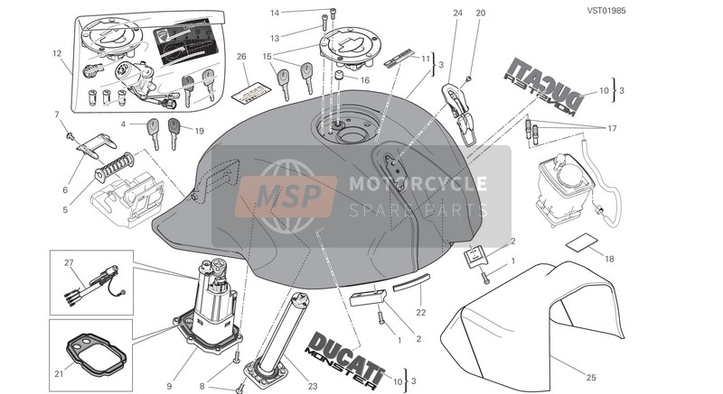 Ducati MONSTER 1200 2021 Depósito de combustible para un 2021 Ducati MONSTER 1200