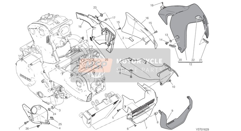 48212371A, Rechter Deckel, Ducati, 0
