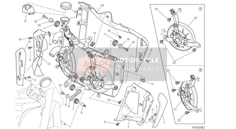 55040281A, ELECTRO-VENTILATEUR Droite, Ducati, 2