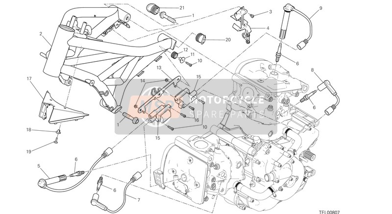 67110581A, Cable Bujia Culata Vertical Izquerdo, Ducati, 0