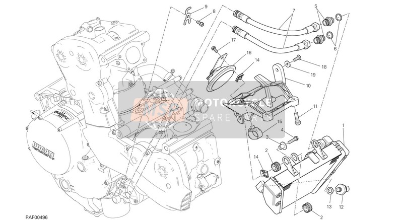 Ducati MONSTER 1200 EU 2014 Oil Cooler for a 2014 Ducati MONSTER 1200 EU