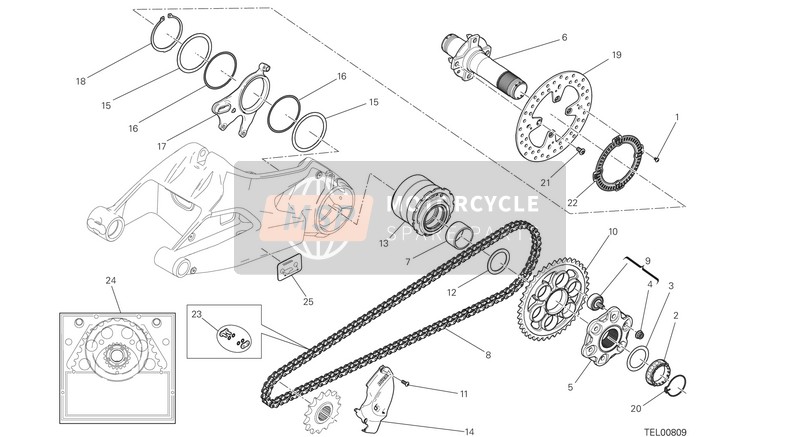 43313961B, Decalco Regolazione Catena, Ducati, 0