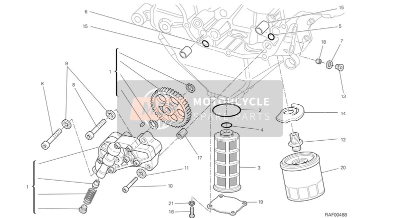 Ducati MONSTER 1200 EU 2015 Filtres et pompe à huile pour un 2015 Ducati MONSTER 1200 EU