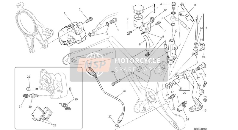 Ducati MONSTER 1200 EU 2015 Bremsanlage hinten für ein 2015 Ducati MONSTER 1200 EU