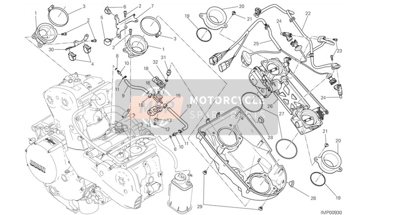 Ducati MONSTER 1200 EU 2015 Gasklephuis voor een 2015 Ducati MONSTER 1200 EU