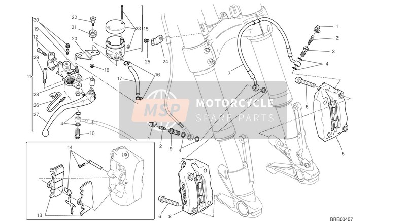 Ducati MONSTER 1200 EU 2016 Sistema de freno delantero para un 2016 Ducati MONSTER 1200 EU