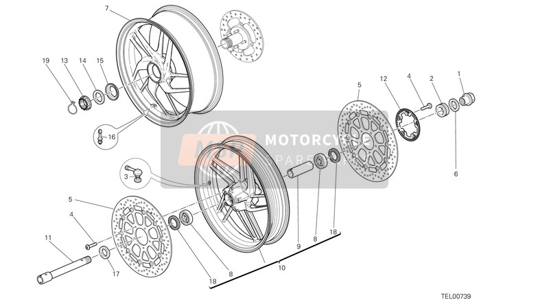 Ducati MONSTER 1200 EU 2016 Front & Rear Wheels for a 2016 Ducati MONSTER 1200 EU