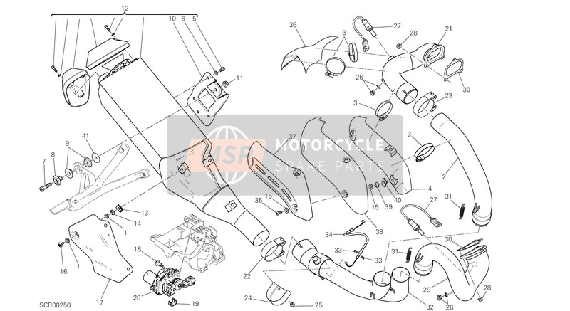 Ducati MONSTER 1200 EU 2017 Impianto di scarico per un 2017 Ducati MONSTER 1200 EU