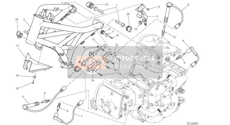 67110612A, Cable, Horizontal Head Spark Plug Lh, Ducati, 0