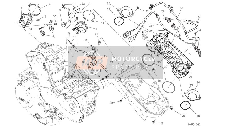 Ducati MONSTER 1200 EU 2017 Gasklephuis voor een 2017 Ducati MONSTER 1200 EU