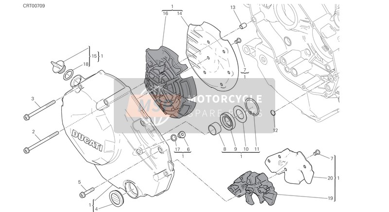 Ducati MONSTER 1200 EU 2018 Tapa del embrague para un 2018 Ducati MONSTER 1200 EU