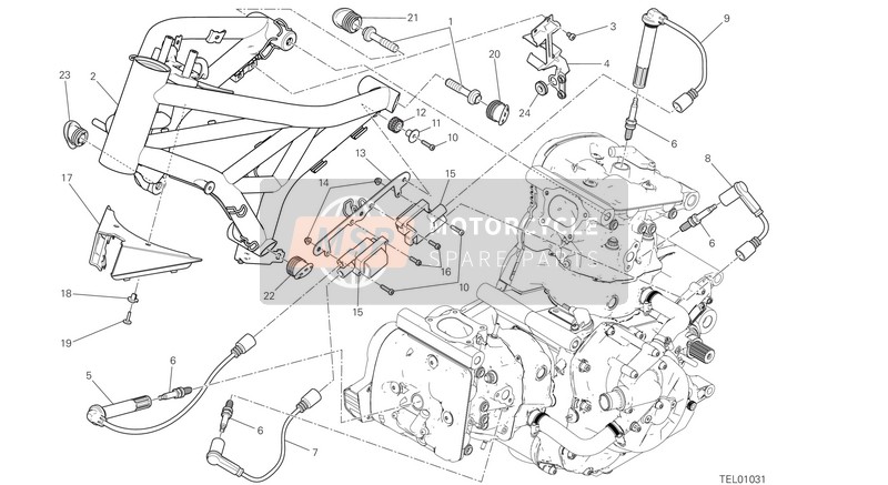 Ducati MONSTER 1200 EU 2018 Frame voor een 2018 Ducati MONSTER 1200 EU