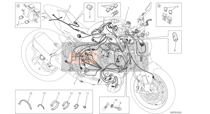 Ducati MONSTER 1200 EU 2019 Wiring Harness for a 2019 Ducati MONSTER 1200 EU