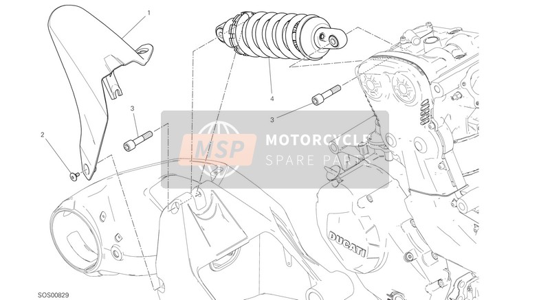 Ducati MONSTER 1200 EU 2020 Achtervering voor een 2020 Ducati MONSTER 1200 EU