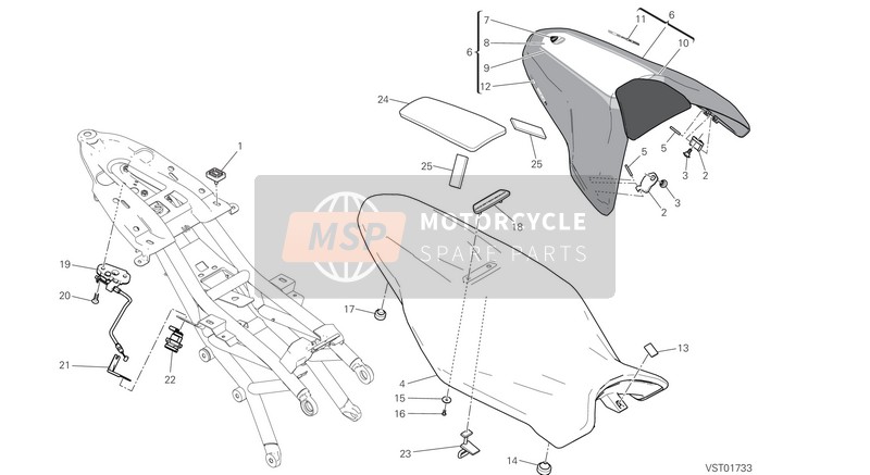 Ducati MONSTER 1200 R EU 2018 Asiento para un 2018 Ducati MONSTER 1200 R EU