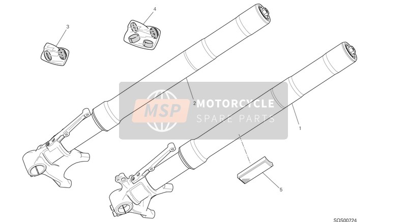 Ducati MONSTER 1200 R EU 2019 Front Fork for a 2019 Ducati MONSTER 1200 R EU