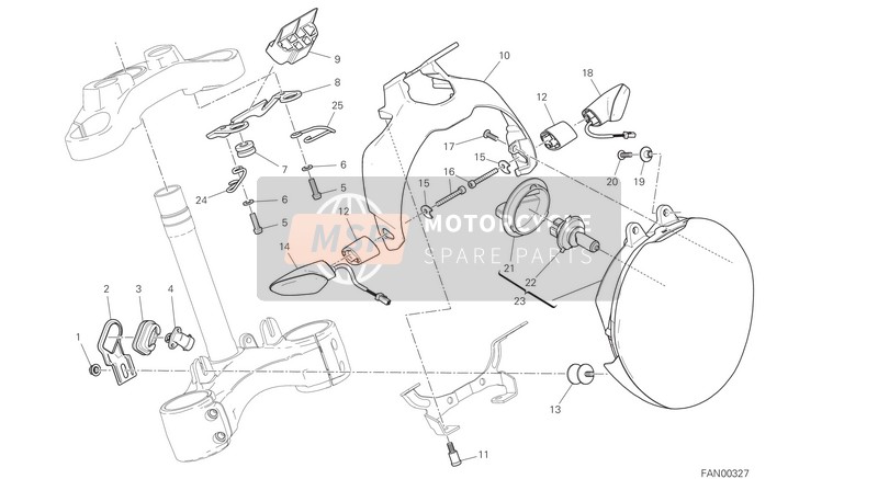 Ducati MONSTER 1200 R EU 2019 Faro per un 2019 Ducati MONSTER 1200 R EU