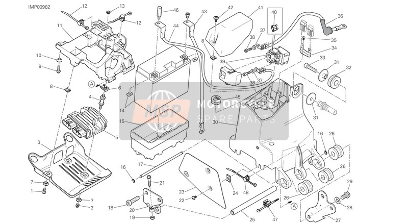 Ducati Monster 1200 R USA 2016 BATTERIEHALTERUNG für ein 2016 Ducati Monster 1200 R USA