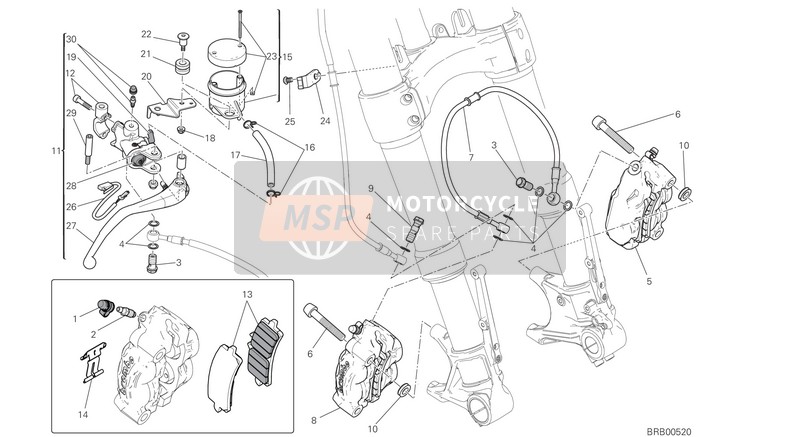 Ducati Monster 1200 R USA 2016 Bremsanlage vorne für ein 2016 Ducati Monster 1200 R USA