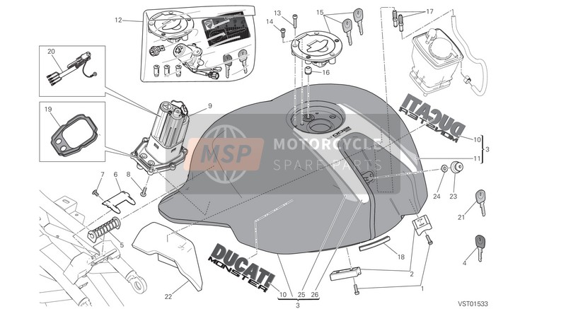 Ducati Monster 1200 R USA 2016 Depósito de combustible para un 2016 Ducati Monster 1200 R USA