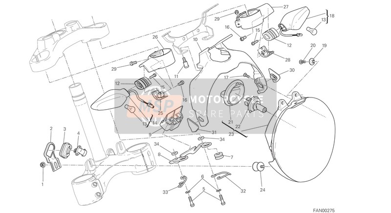 Ducati Monster 1200 R USA 2016 Scheinwerfer für ein 2016 Ducati Monster 1200 R USA