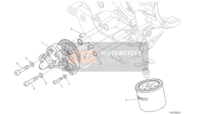 Ducati Monster 1200 R USA 2017 Filtres et pompe à huile pour un 2017 Ducati Monster 1200 R USA