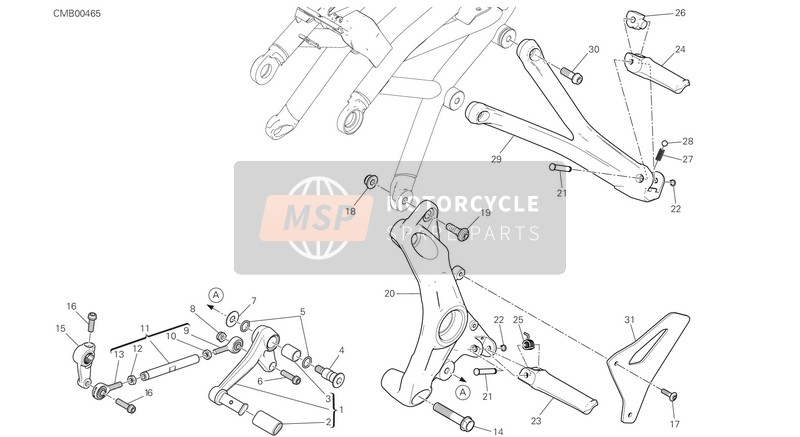 Ducati Monster 1200 R USA 2017 Footrests, Left for a 2017 Ducati Monster 1200 R USA