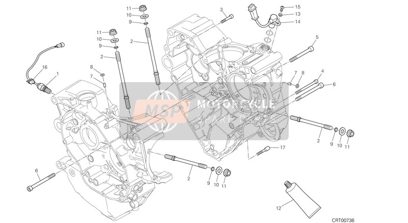 Ducati Monster 1200 R USA 2019 Half-Crankcase Pair for a 2019 Ducati Monster 1200 R USA