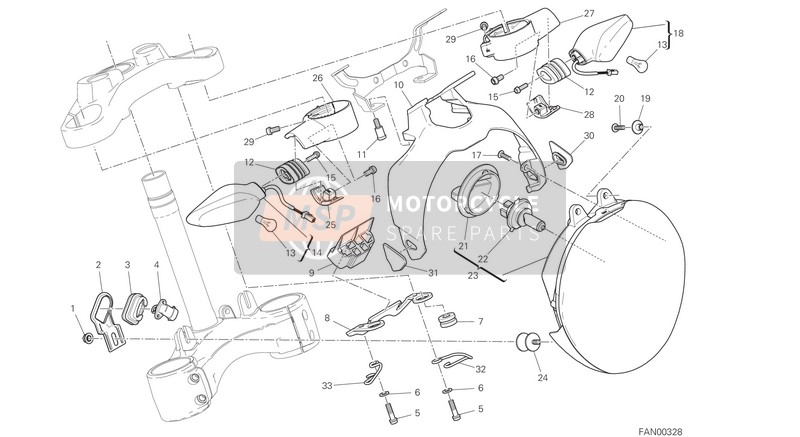 Ducati Monster 1200 R USA 2019 Headlight for a 2019 Ducati Monster 1200 R USA