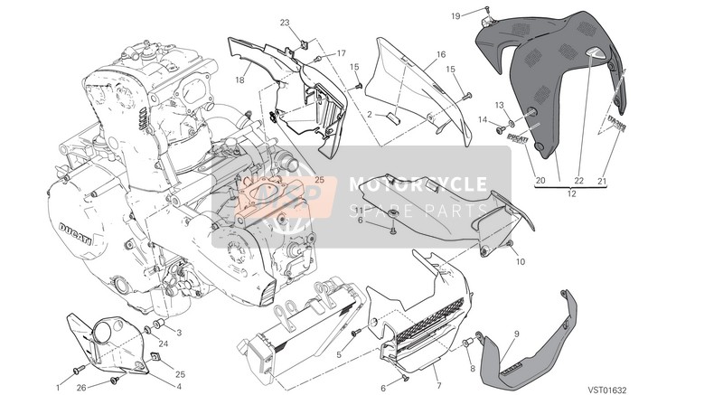 48016072AD, Protection Radiateur, Ducati, 0