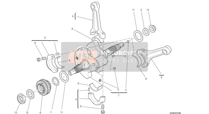 Ducati MONSTER 1200 S EU 2014 Connecting Rods for a 2014 Ducati MONSTER 1200 S EU